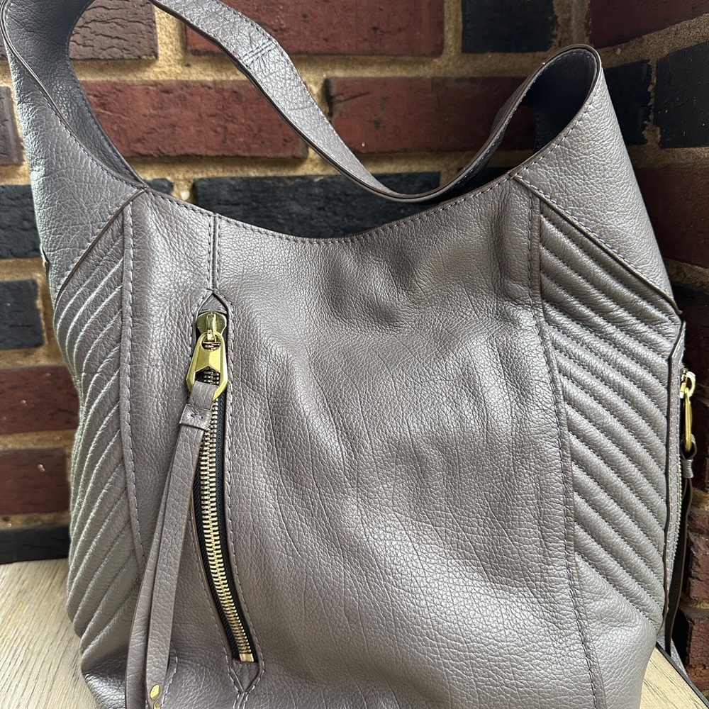 OrYANY shoulder hobo bag in grey leather